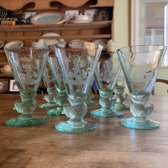 Rare Early American Hand Blown Glasses 8pcs - Picture 3 of 6